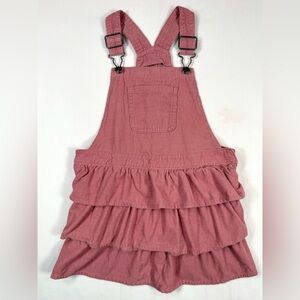 GYMBOREE Girls Corduroy Tiered Overall Dress‎ 5T Dusty Rose Y2K Inspired Cowgirl